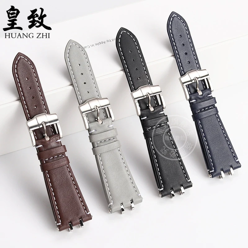 For Tudor Royal M28600 M28603 Bracelet Folding buckle Cowhide Watchband Men‘s Modified Metal interface Cow Leather Watch Strap