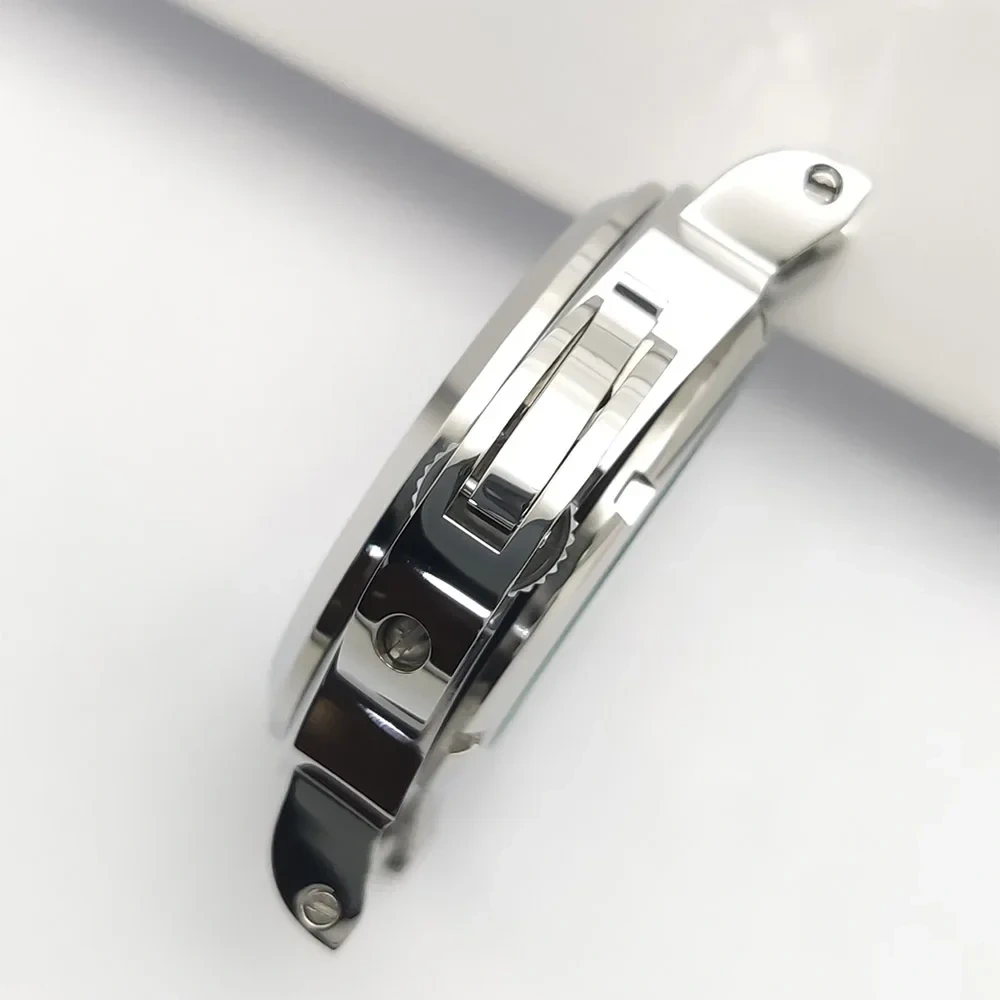 For Panerai Style 40mm Stainless Steel Watch Case with Crown Guard Bridge, Fit NH35 NH36 Movement, Watch Mod Parts