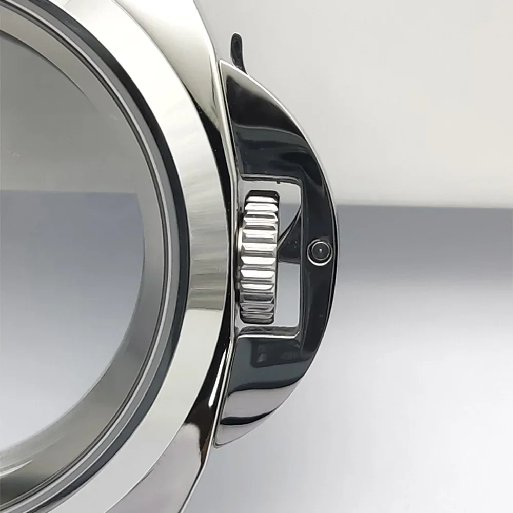 For Panerai Style 40mm Stainless Steel Watch Case with Crown Guard Bridge, Fit NH35 NH36 Movement, Watch Mod Parts