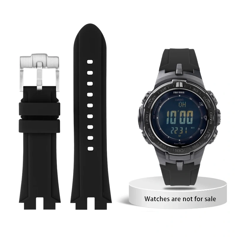 Modified silicone watch band For Casio PROTREK PRW-3100 PRW-6000 6100 PRW-3000 PRG-300 PRG-330 Soft men's strap Bracelet