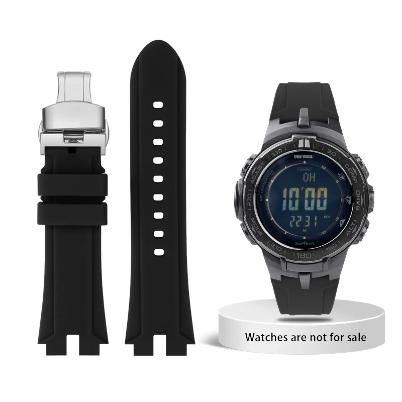 Modified silicone watch band For Casio PROTREK PRW-3100 PRW-6000 6100 PRW-3000 PRG-300 PRG-330 Soft men's strap Bracelet