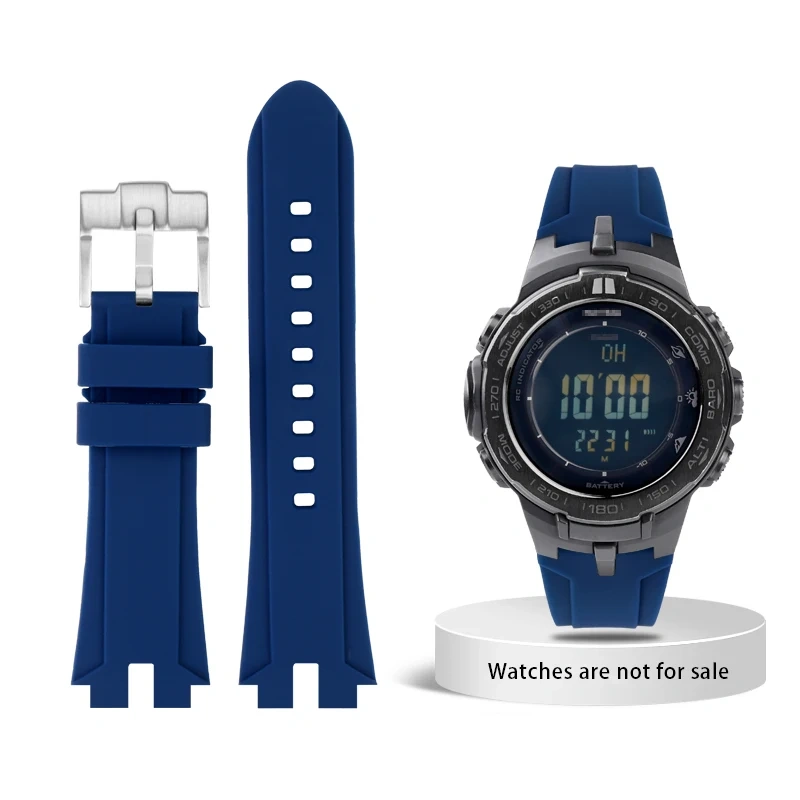 Modified silicone watch band For Casio PROTREK PRW-3100 PRW-6000 6100 PRW-3000 PRG-300 PRG-330 Soft men's strap Bracelet