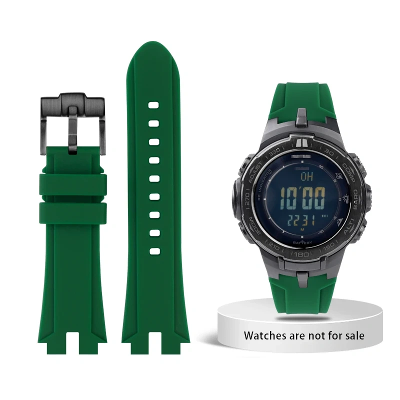 Modified silicone watch band For Casio PROTREK PRW-3100 PRW-6000 6100 PRW-3000 PRG-300 PRG-330 Soft men's strap Bracelet
