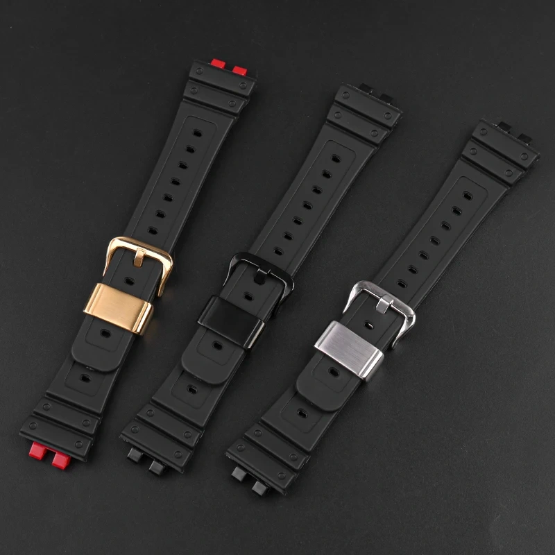 Curved End Resin Watch Strap For Casio GMW-B5000/GM-B2100 Sports Waterproof Black Rubber Replacement Wrist Band Bracelet
