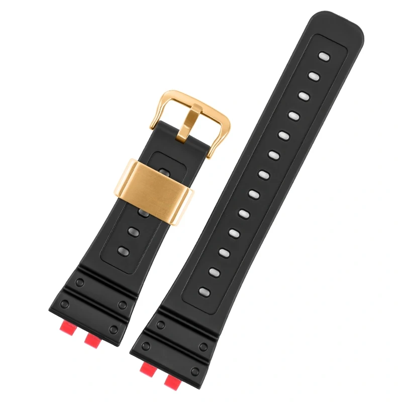 Curved End Resin Watch Strap For Casio GMW-B5000/GM-B2100 Sports Waterproof Black Rubber Replacement Wrist Band Bracelet