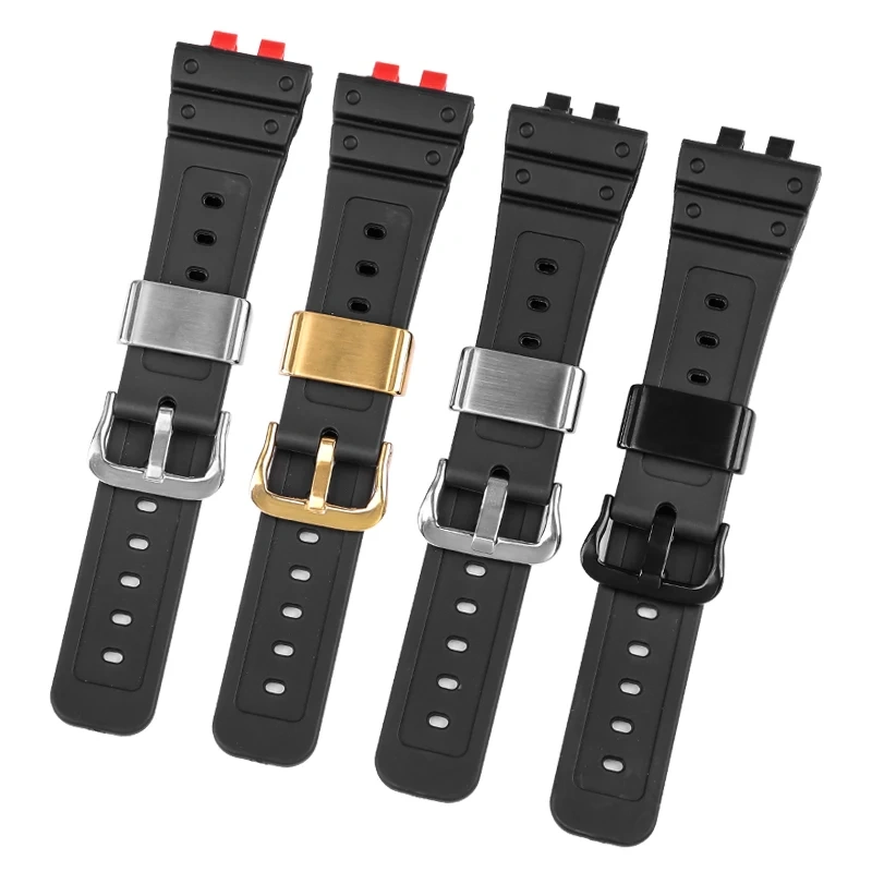 Curved End Resin Watch Strap For Casio GMW-B5000/GM-B2100 Sports Waterproof Black Rubber Replacement Wrist Band Bracelet