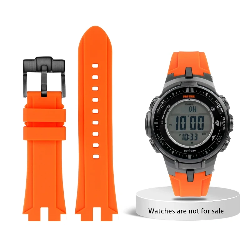 Modified silicone watch band For Casio PROTREK PRW-3100 PRW-6000 6100 PRW-3000 PRG-300 PRG-330 Soft men's strap Bracelet