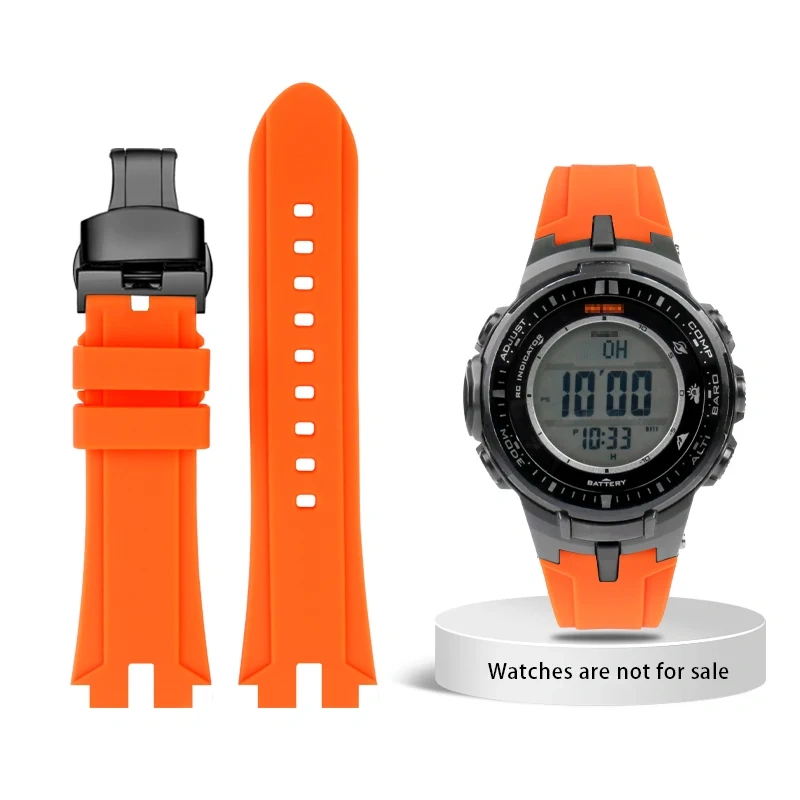 Modified silicone watch band For Casio PROTREK PRW-3100 PRW-6000 6100 PRW-3000 PRG-300 PRG-330 Soft men's strap Bracelet
