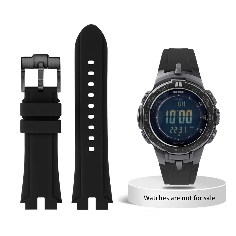 Modified silicone watch band For Casio PROTREK PRW-3100 PRW-6000 6100 PRW-3000 PRG-300 PRG-330 Soft men's strap Bracelet