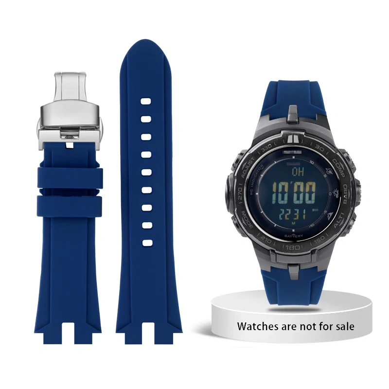 Modified silicone watch band For Casio PROTREK PRW-3100 PRW-6000 6100 PRW-3000 PRG-300 PRG-330 Soft men's strap Bracelet