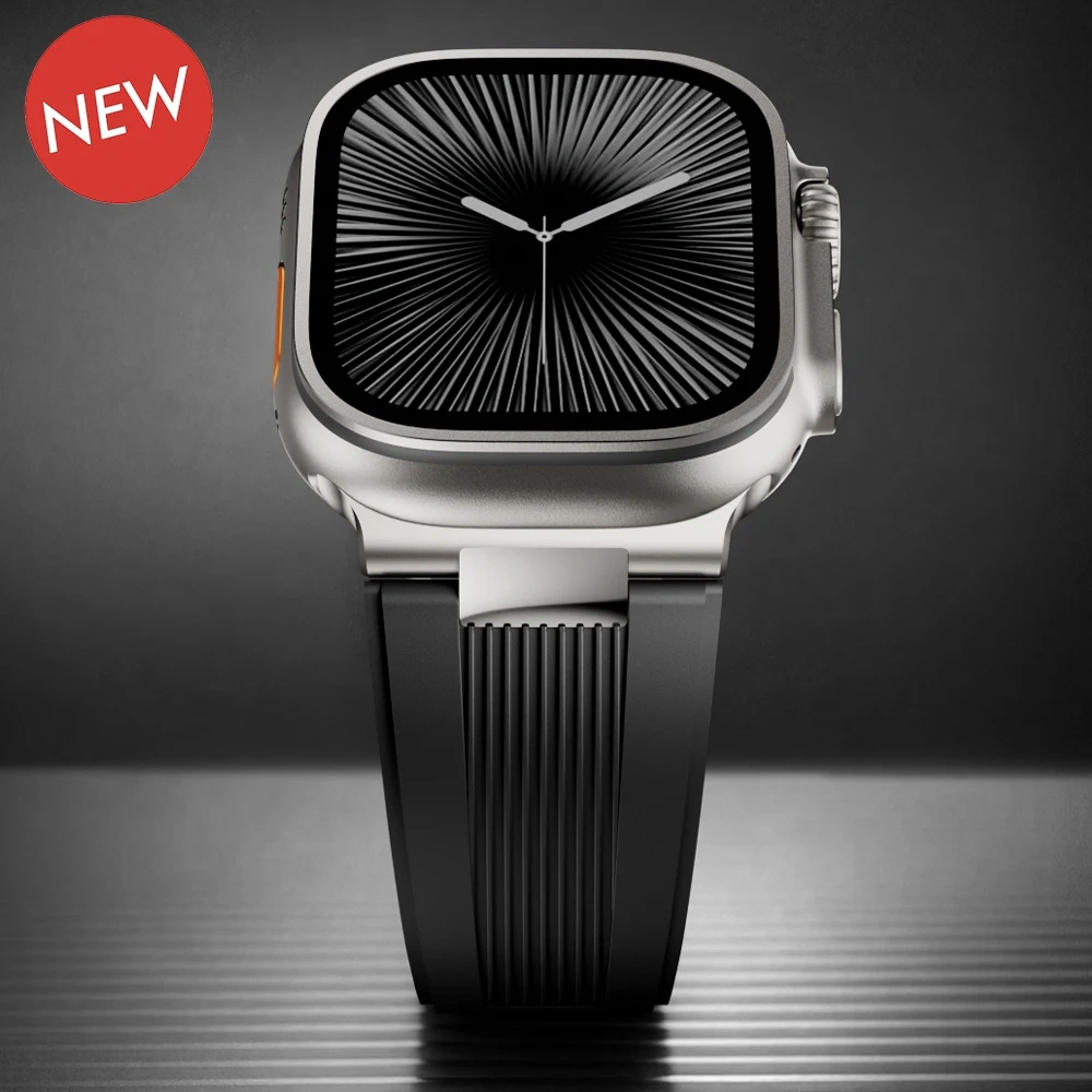 Silicone Band for Apple Watch 46mm 45mm 44mm 42mm Luxury Sports Strap for Iwatch Ultra 3 2 1 49mm Series 11 10 9 8 7 Se 6 5 Se3