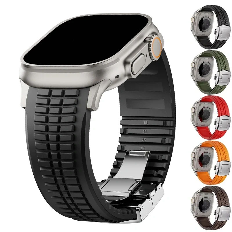 Silicone Band for Apple Watch Ultra 3 2 49mm Series 11 10 46mm Sports Strap for Iwatch 9 8 7 6 5 4 SE 2025 44mm 45mm Watchband