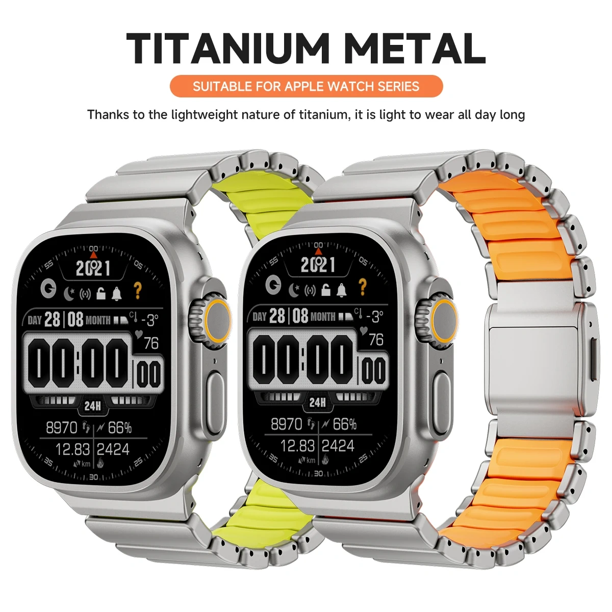 Titanium+Silicone Strap For Apple Watch Ultra 3/2/1 49mm S11 46mm Luxury Magnetic Band For Series 10 9 8 7 SE3 44/45mm Bracelet