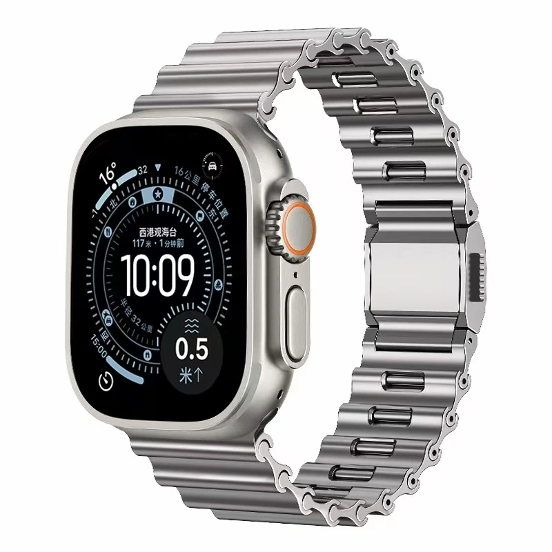 Stainless Steel Band For Apple Watch Ultra 3 11 10 9 8 7 6 SE 5 4 Metal Ocean Magnetic Strap For iWatch 42mm 44mm 45mm 46mm 49mm