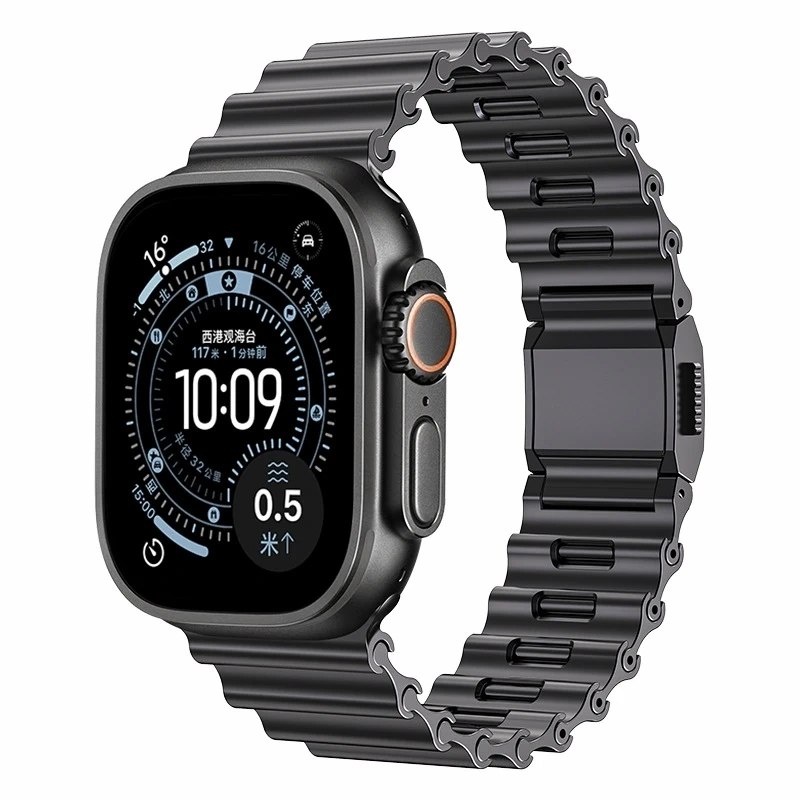 Stainless Steel Band For Apple Watch Ultra 3 11 10 9 8 7 6 SE 5 4 Metal Ocean Magnetic Strap For iWatch 42mm 44mm 45mm 46mm 49mm