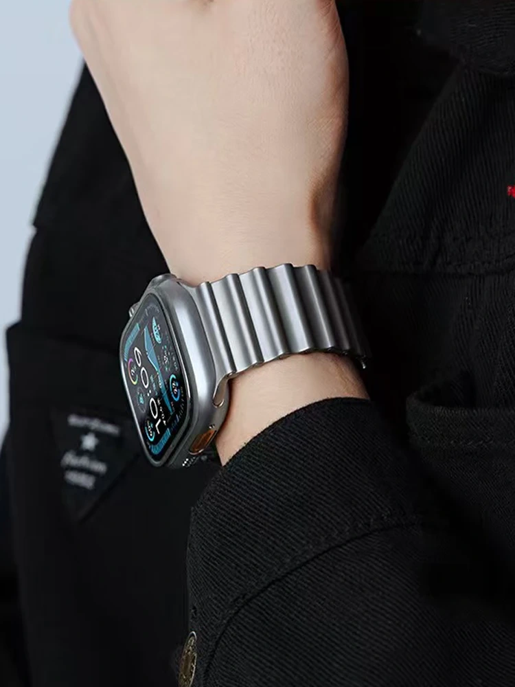 Stainless Steel Band For Apple Watch Ultra 3 11 10 9 8 7 6 SE 5 4 Metal Ocean Magnetic Strap For iWatch 42mm 44mm 45mm 46mm 49mm