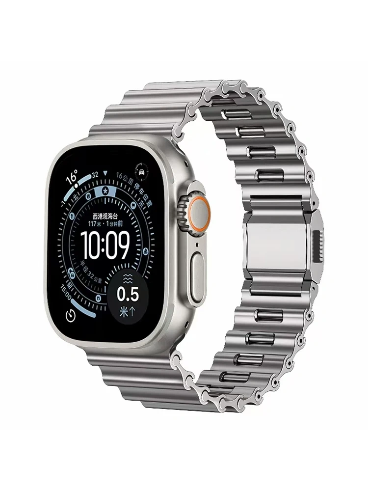 Stainless Steel Band For Apple Watch Ultra 3 11 10 9 8 7 6 SE 5 4 Metal Ocean Magnetic Strap For iWatch 42mm 44mm 45mm 46mm 49mm