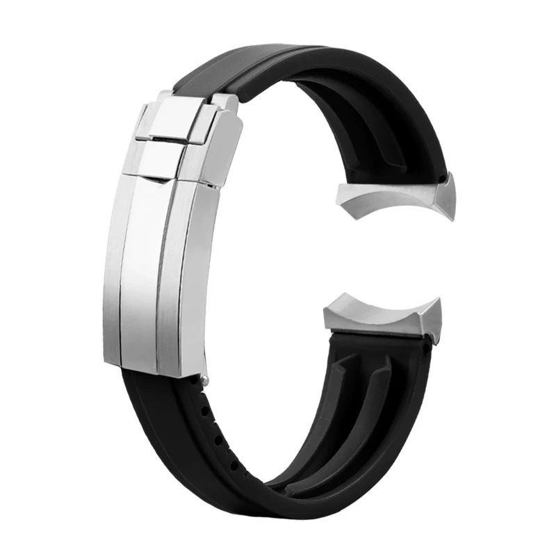 20mm 22mm Soft Rubber Strap for Tudor Black Bay Panda/Pro/Black Shield – Quick Release Diver Band with Stainless Steel Buckle