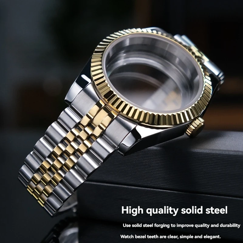 36mm 39mm Sapphire Glass Watch Case for Rolex Datejust NH35 NH36 Movement - Stainless Steel Waterproof  Case Watch Accessory