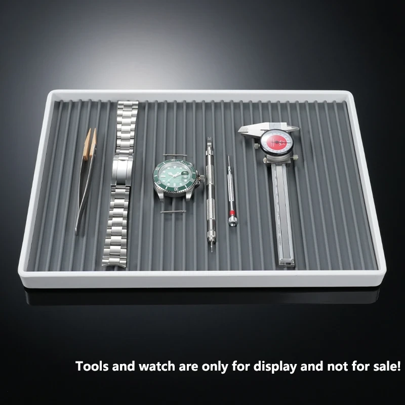 Silicone Anti-Slip Bench Mat for Watch Block Repairing Maintenance Cushion Watch repair tool tray grey brown pad for Watchmakers