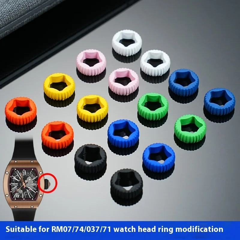 Colorful Fluorine FKM Rubber Ring Watchband Crow For RM Richard Mille Strap RM011 rm030 055 rm059 Five Pointed Star Accessories