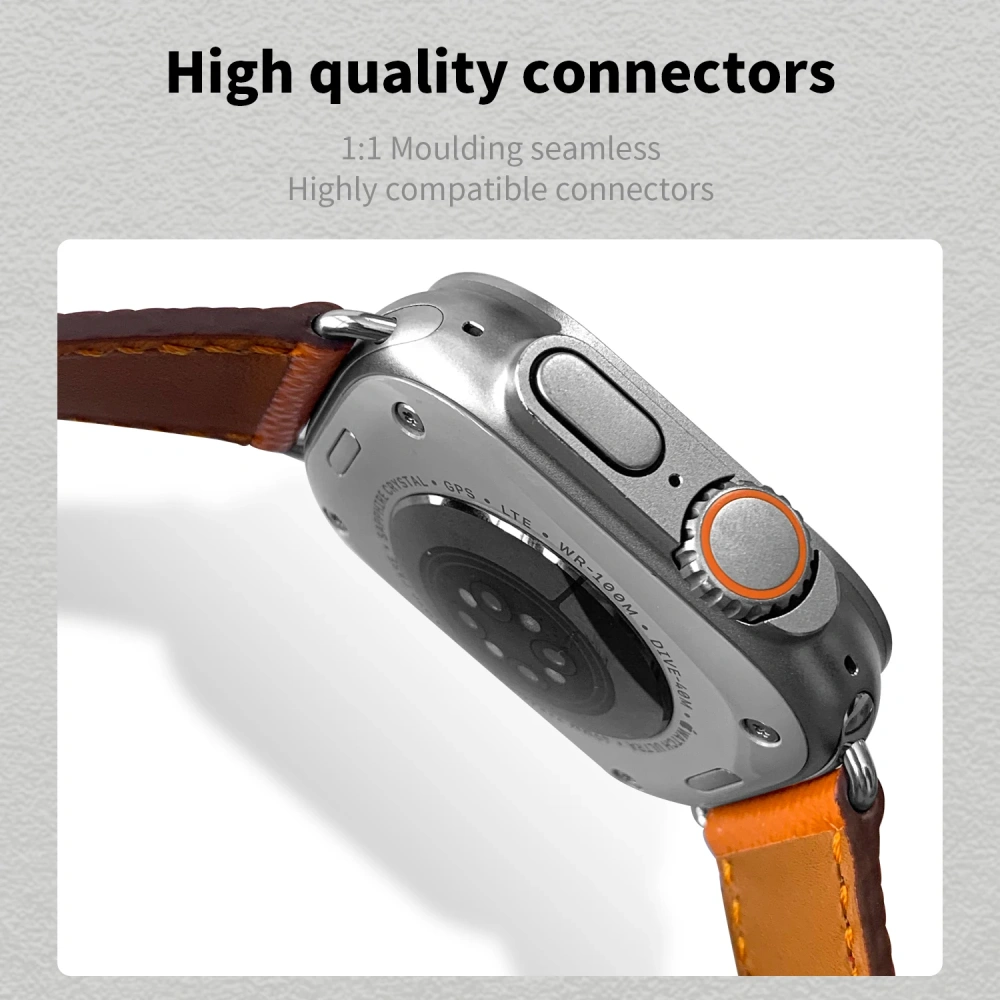 2025 New Quality Calfskin Leather Epsom Leather Single Tour Band For Apple Watch Series1110 9 8 7 6 Se 3 Iwatch Ultra 3 2 Strap