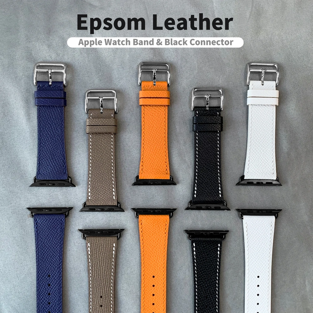 2025 New Quality Calfskin Leather Epsom Leather Single Tour Band For Apple Watch Series1110 9 8 7 6 Se 3 Iwatch Ultra 3 2 Strap
