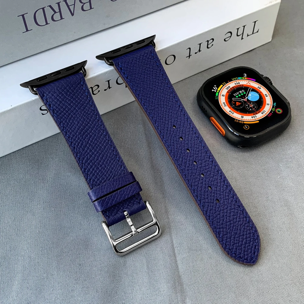 2025 New Quality Calfskin Leather Epsom Leather Single Tour Band For Apple Watch Series1110 9 8 7 6 Se 3 Iwatch Ultra 3 2 Strap