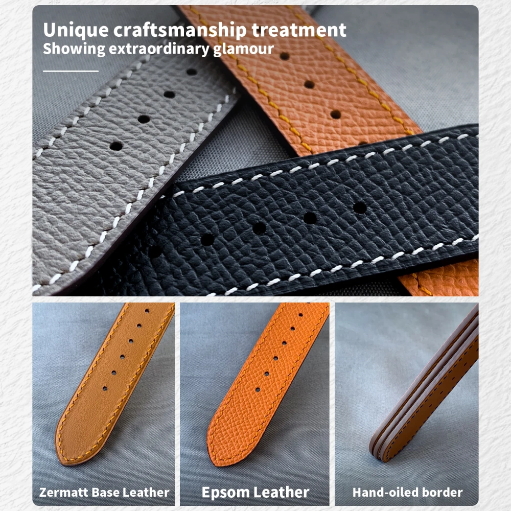 2025 New Quality Calfskin Leather Epsom Leather Single Tour Band For Apple Watch Series1110 9 8 7 6 Se 3 Iwatch Ultra 3 2 Strap
