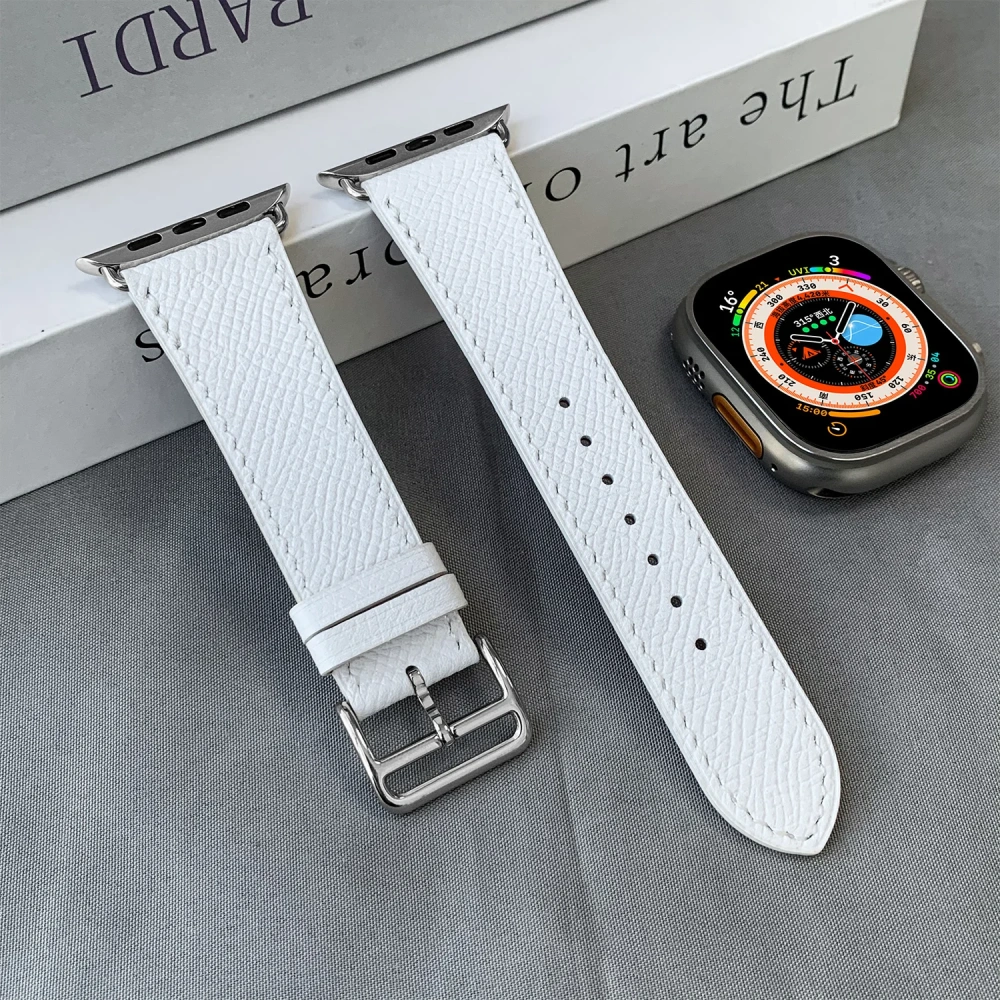 2025 New Quality Calfskin Leather Epsom Leather Single Tour Band For Apple Watch Series1110 9 8 7 6 Se 3 Iwatch Ultra 3 2 Strap