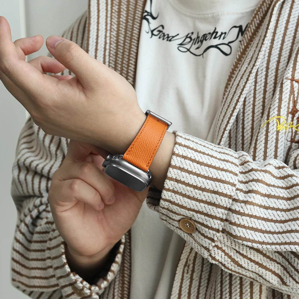 2025 New Quality Calfskin Leather Epsom Leather Single Tour Band For Apple Watch Series1110 9 8 7 6 Se 3 Iwatch Ultra 3 2 Strap