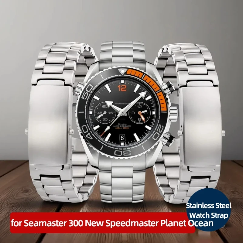 18mm 20mm 22mm Stainless Steel Strap for Omega Seamaster 300 New Speedmaster Planet Ocean Series Watchband Men Bracelet
