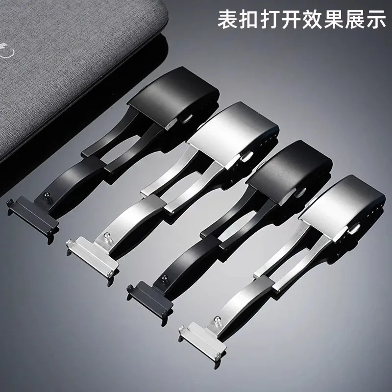 16mm 18mm 20mm Watch Clasp Folding Buckle Solid Stainless Steel Men Women Watch Buckle for Silicone Strap Metal Strap With tools