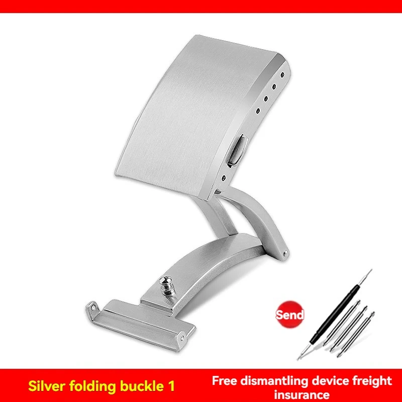16mm 18mm 20mm Watch Clasp Folding Buckle Solid Stainless Steel Men Women Watch Buckle for Silicone Strap Metal Strap With tools