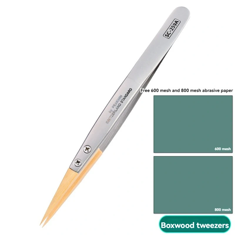 boxwood tweezers, Watch repair tool, precision anti magnetic tweezers, pointed tweezers, insulated and not damaging parts