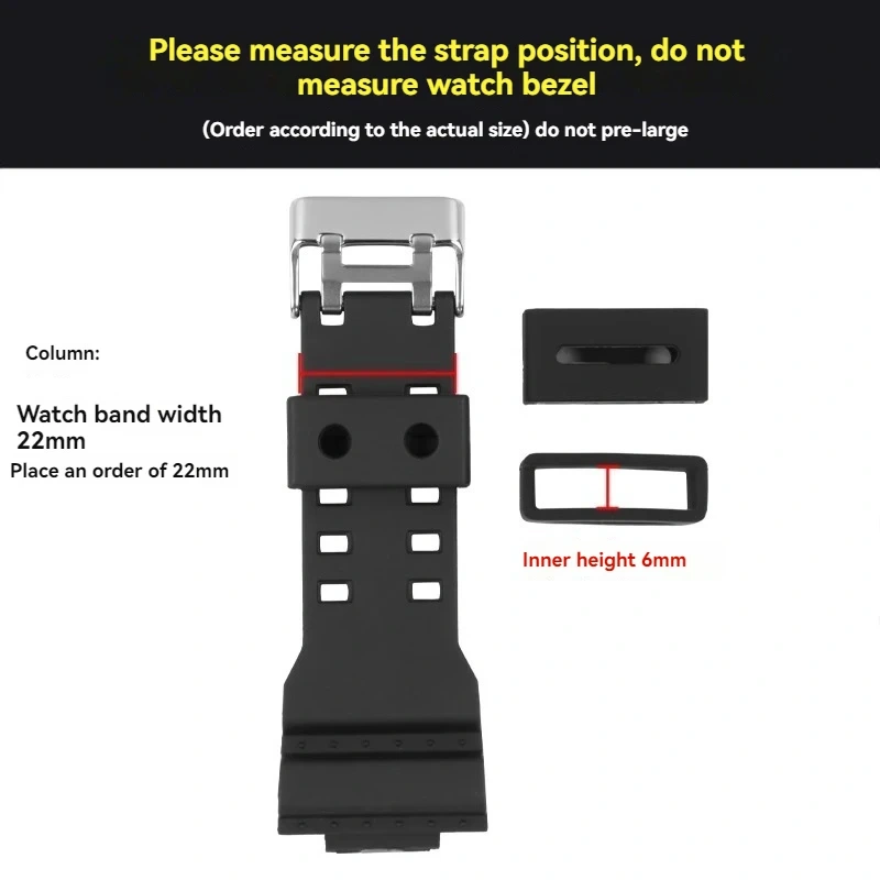 For CASIO Watch Buckle Watch Strap Buckle G-shock Silicone Accessory Replacement Activity Circle Ring Wristband Ring with Tools