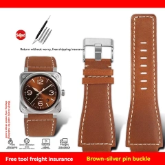 brown silver buckle