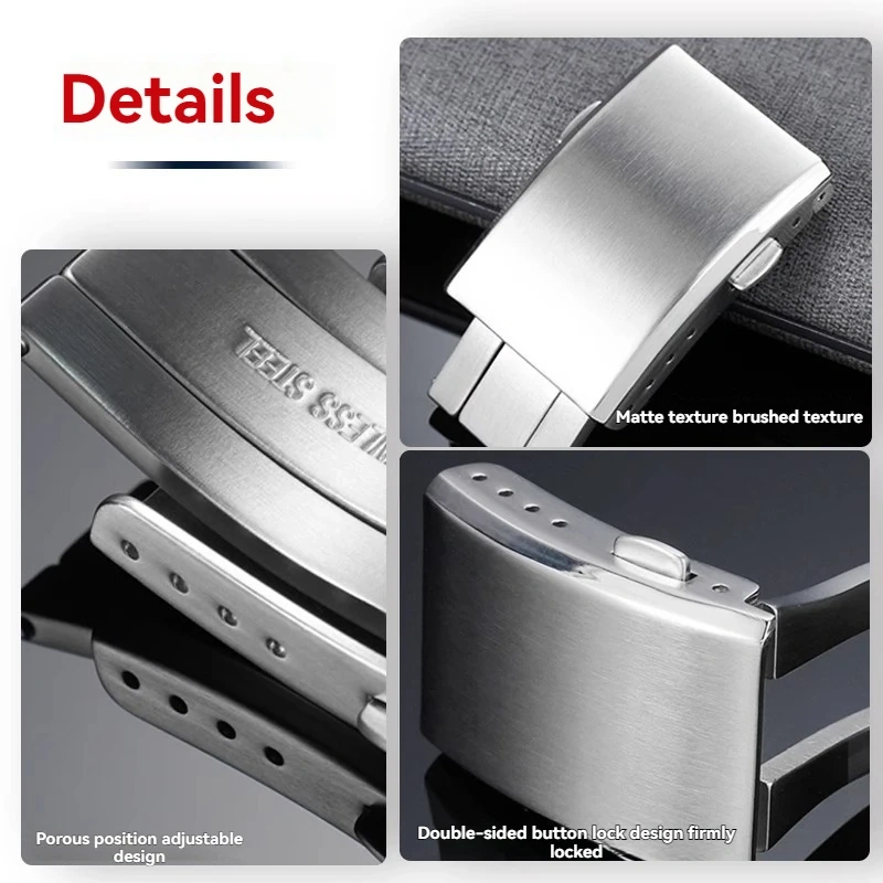 16mm 18mm 20mm Watch Clasp Folding Buckle Solid Stainless Steel Men Women Watch Buckle for Silicone Strap Metal Strap With tools