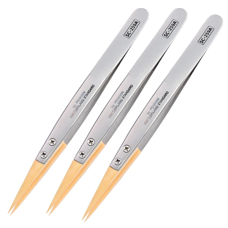 boxwood tweezers, Watch repair tool, precision anti magnetic tweezers, pointed tweezers, insulated and not damaging parts