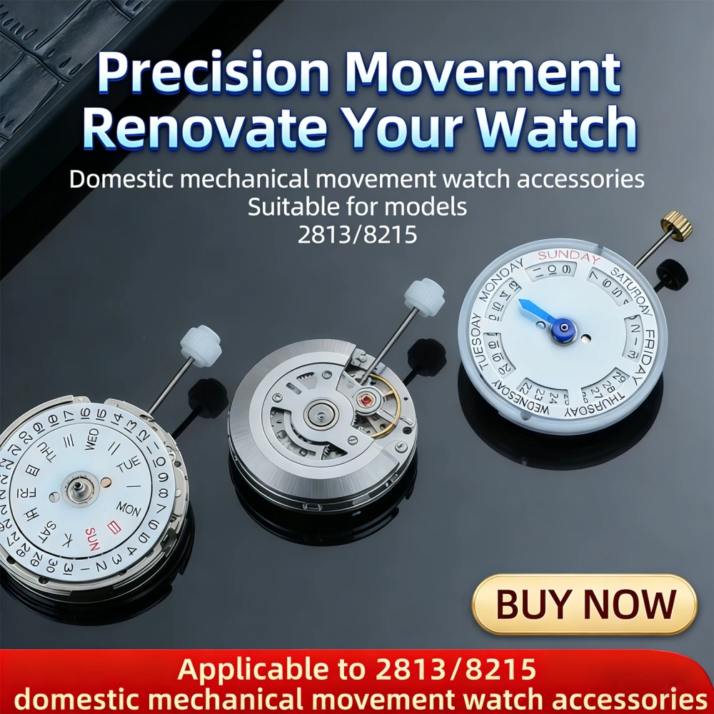 Mechanical Movement 3 O'clock quick set date/Dual Calendar 12 O'clock Day Date For 8215/2813 Automatic Movement Replacement Part