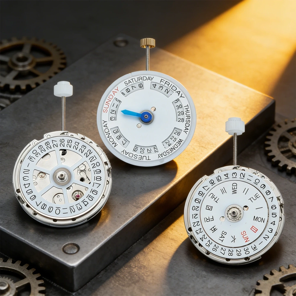 Mechanical Movement 3 O'clock quick set date/Dual Calendar 12 O'clock Day Date For 8215/2813 Automatic Movement Replacement Part