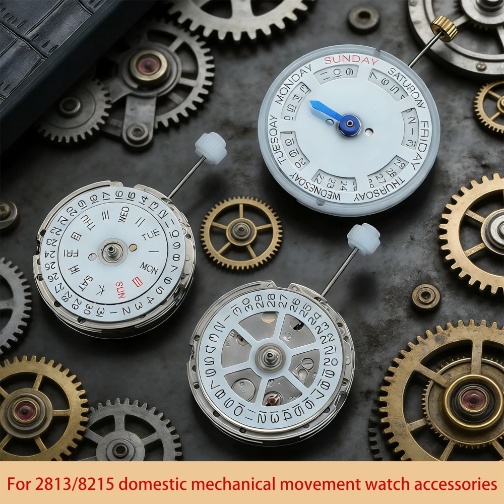 Mechanical Movement 3 O'clock quick set date/Dual Calendar 12 O'clock Day Date For 8215/2813 Automatic Movement Replacement Part