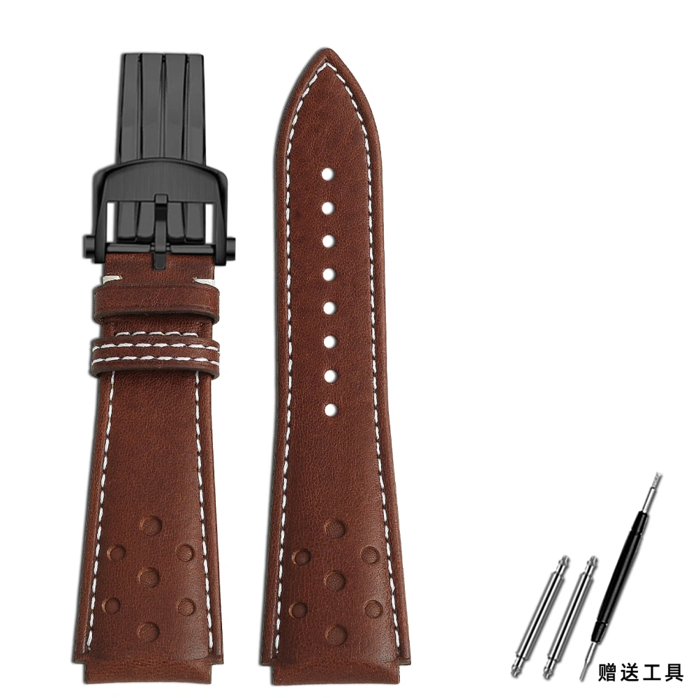 FOLDING CLASP watch band For Breitling Replacement Strap Ocean Heritage Avenger Aviation Pilot Leather strap 22mm watch belt men