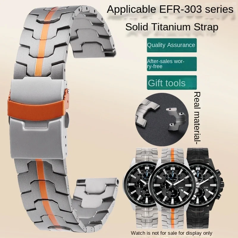 22mm Titanium Steel Watch Strap for Casio Marlin Seiko Abalone Tissot Citizen Mido Orange Multifort Solid Bracelet Men Watchband