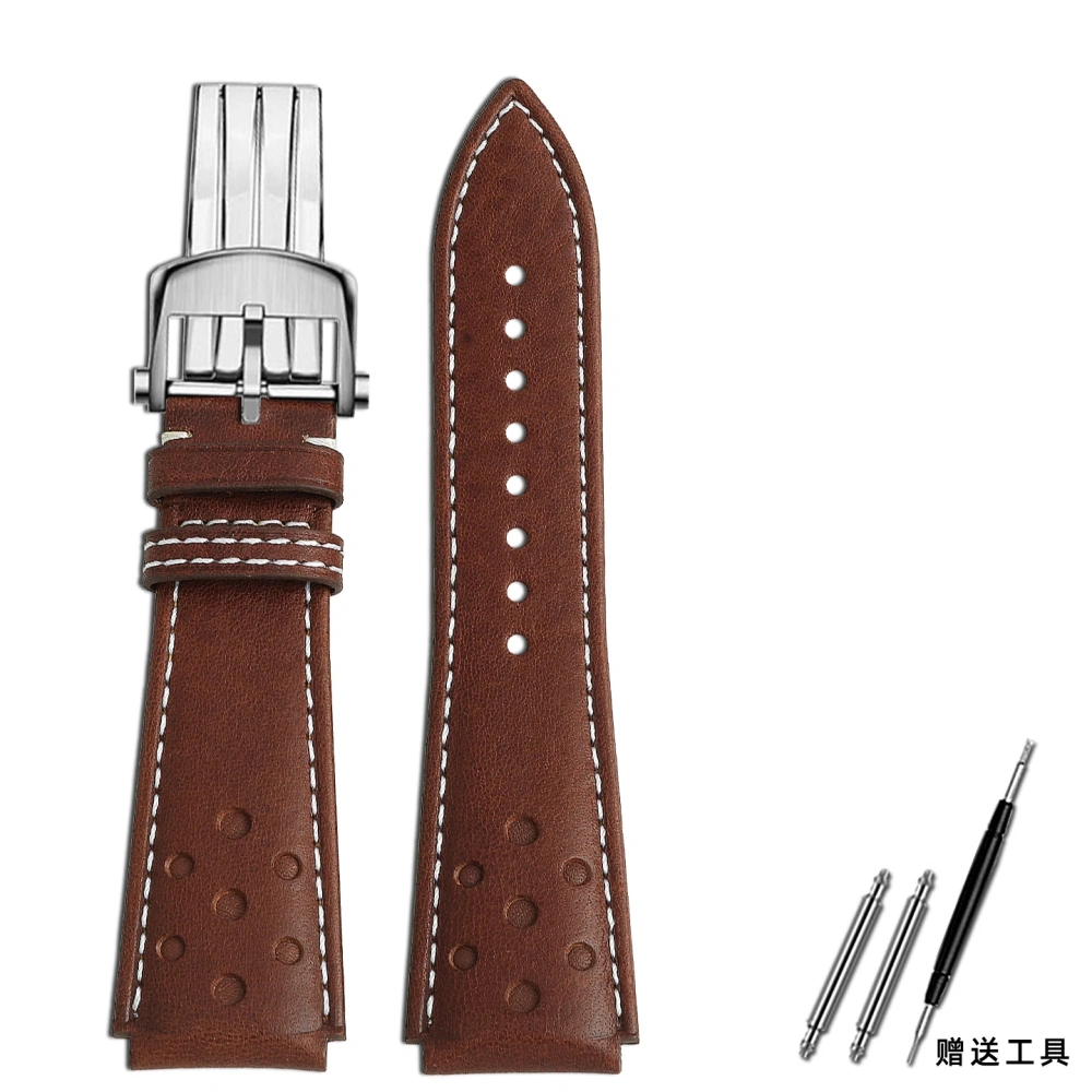FOLDING CLASP watch band For Breitling Replacement Strap Ocean Heritage Avenger Aviation Pilot Leather strap 22mm watch belt men