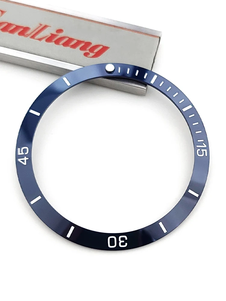 42x35mm Ceramic Bezel Insert Ring Slope Fit 46mm For Breitling SUPEROCEAN A17378E71C1A1 Blue Scale Circle 12 O'clock green light