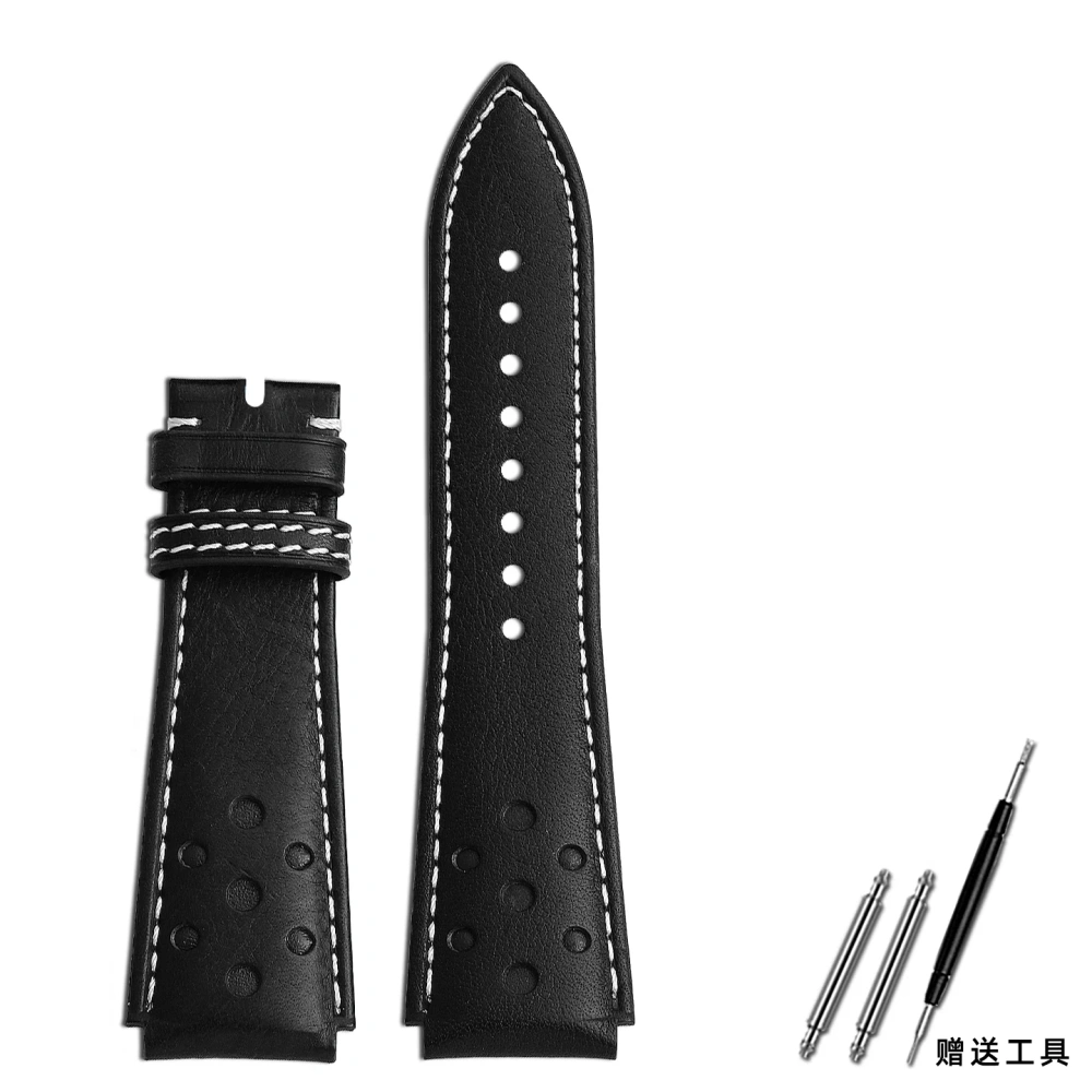 FOLDING CLASP watch band For Breitling Replacement Strap Ocean Heritage Avenger Aviation Pilot Leather strap 22mm watch belt men