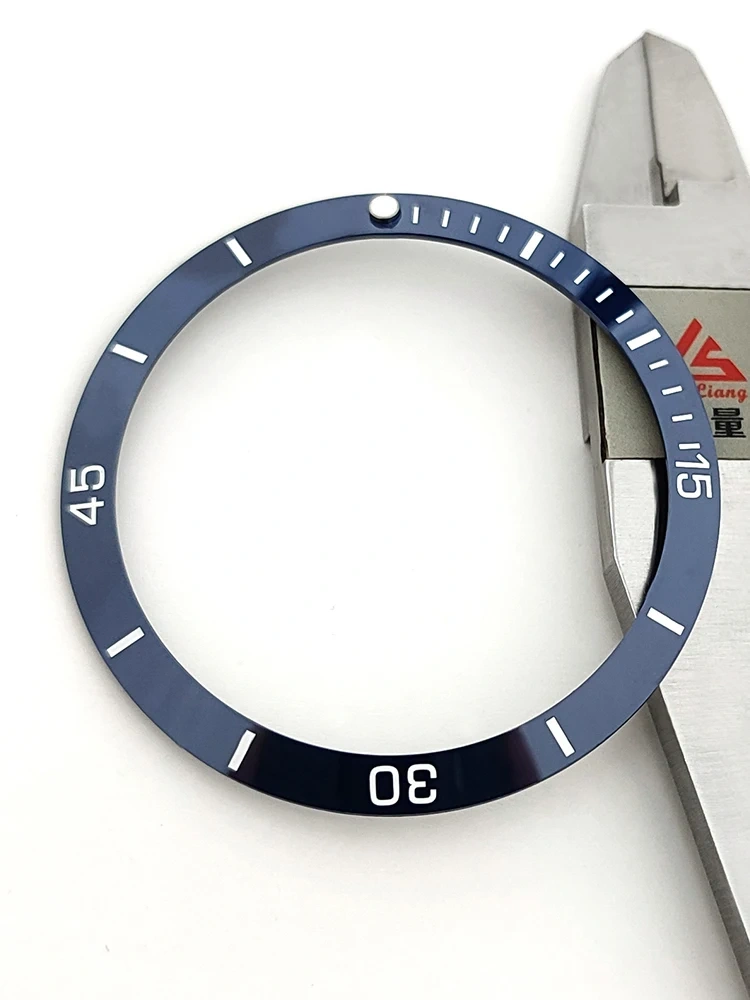 42x35mm Ceramic Bezel Insert Ring Slope Fit 46mm For Breitling SUPEROCEAN A17378E71C1A1 Blue Scale Circle 12 O'clock green light