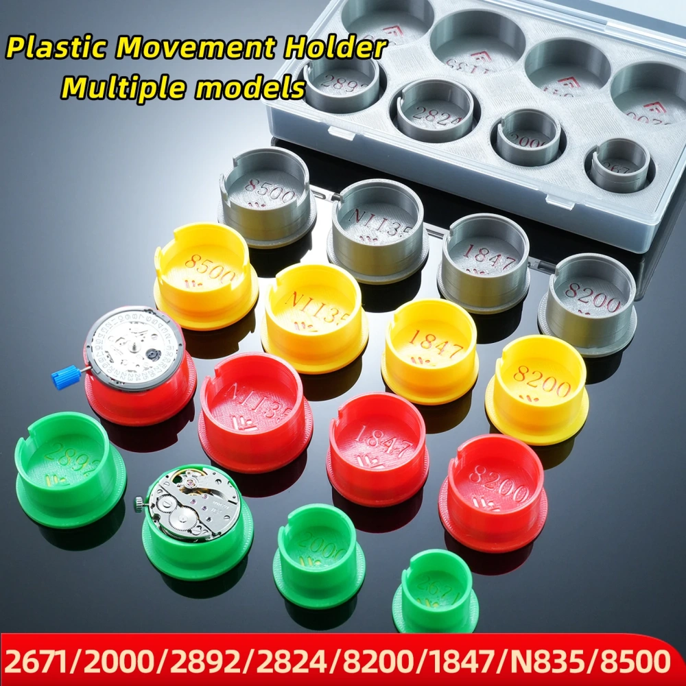 3D Printed Plastic Movement Holder 8PCS Set Mechanical Watch Movement Base Maintenance Tool for 2671/2000/2892/2824 8200/1847