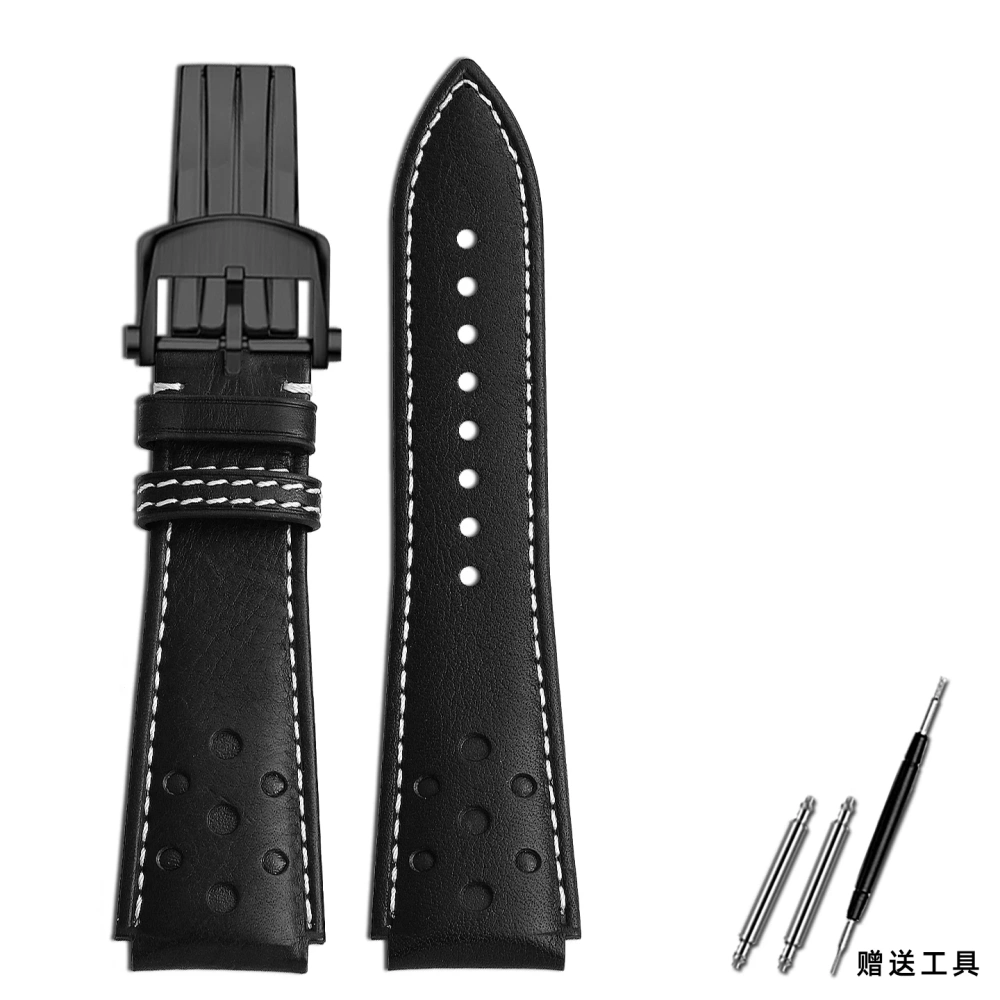 FOLDING CLASP watch band For Breitling Replacement Strap Ocean Heritage Avenger Aviation Pilot Leather strap 22mm watch belt men